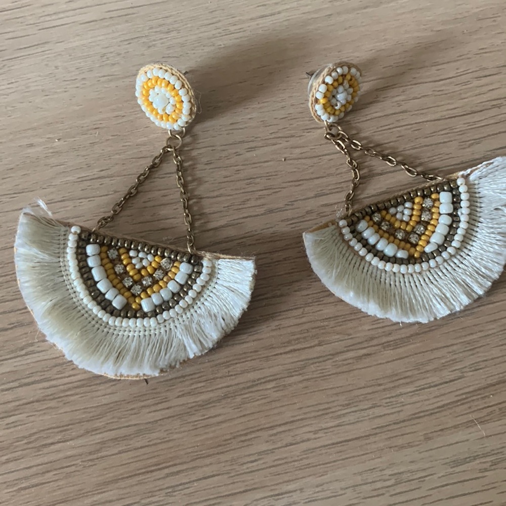 Anthropologie Beaded tassel earrings
